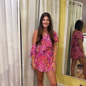 Vibrant Pink Off-Shoulder Dress